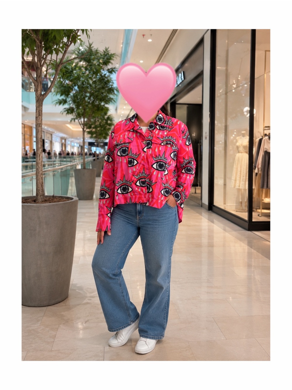 LIC Red and Pink Eye Print Jacket